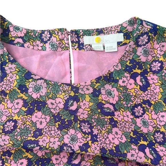 Boden Floral Long Sleeve Dress - Purple and Pink - Picture 3 of 7